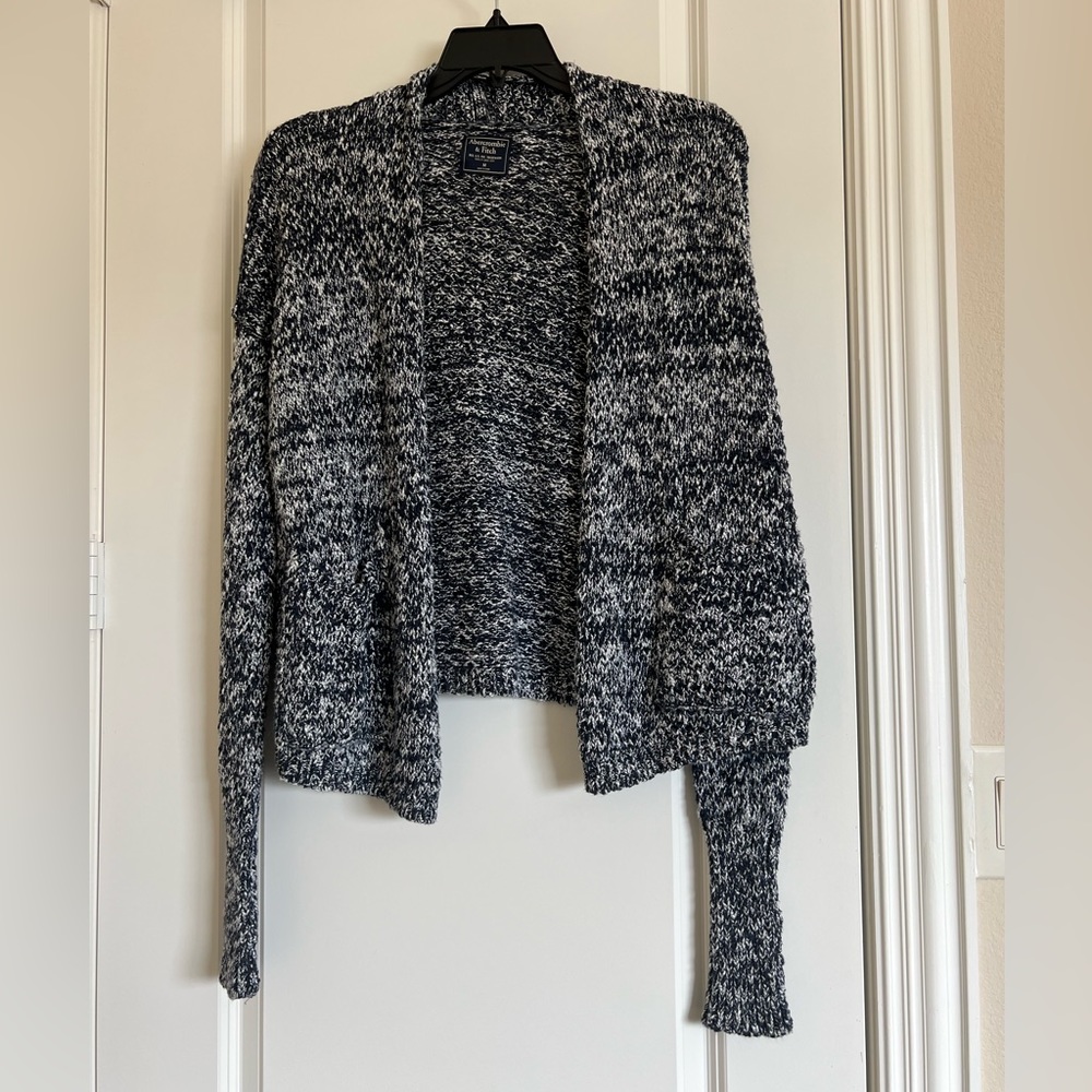 Abercrombie and Fitch Medium Heather (Navy and White) Cardigan